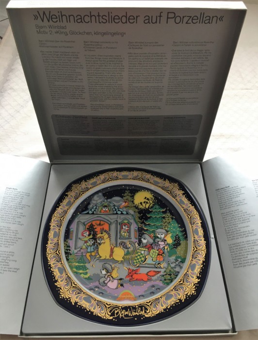 Farfurie - Bjorn Wiinblad - Rosenthal - C&acirc;ntece de Crăciun - 1984