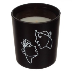 Lum&acirc;nare Parfumată, Model Fețe Albe, Culoare Alb și Negru, Diametru 7x8cm
