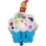 Balon din folie metalizata, flippy, figurine dulciuri, model 1, tematica prajitura aniversara, 68x44 cm, ambalaj individual, pai inclus, umflare cu ae