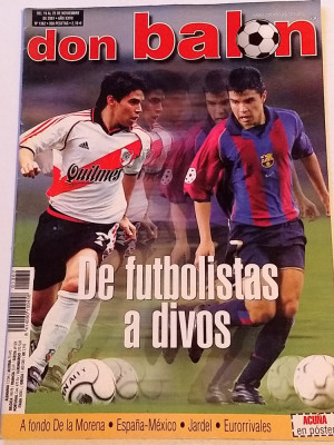 Revista fotbal - &amp;quot;DON BALON&amp;quot; (19.11.-25.11.2001) poster jucatorul ACUNA foto