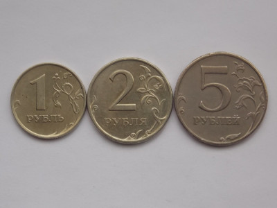 LOT 3 MONEDE RUSIA 1997-1,2,5 RUBLE foto