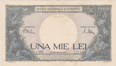 ROMANIA 1000 lei 1941 VF foto