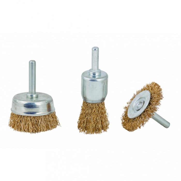 Set 3 perii de sarma pentru bormasina cu prindere cilindrica RPT 177101