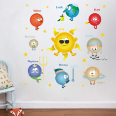Stickere pentru copii Planete si soare 65x65 cm foto