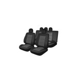 Set Huse Scaun Auto Premium Lux Negru Material Textil Compatibile Airbag Autohelix