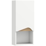 HOMCOM Dulap Suspendat pentru Baie cu Raft Deschis și Dulăpior Soft Close, Dulap cu Poliță Reglabilă, Spațiu de Depozitare Pe Perete, 30x17x67 cm, Alb