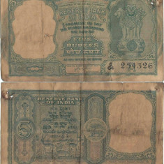 1957 , 5 rupees ( P-35b ) - India