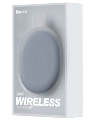 Incarcator Universal Wireless Baseus Jelly, 15W, 2A, Cablu USB-C inclus, Negru foto