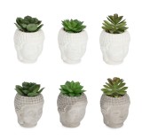 Cumpara ieftin Set 6 plante suculente artificiale in ghiveci ceramica Budha &Oslash;8x12h