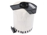 Etichetă albă 103mm x 30,48m cu text negru