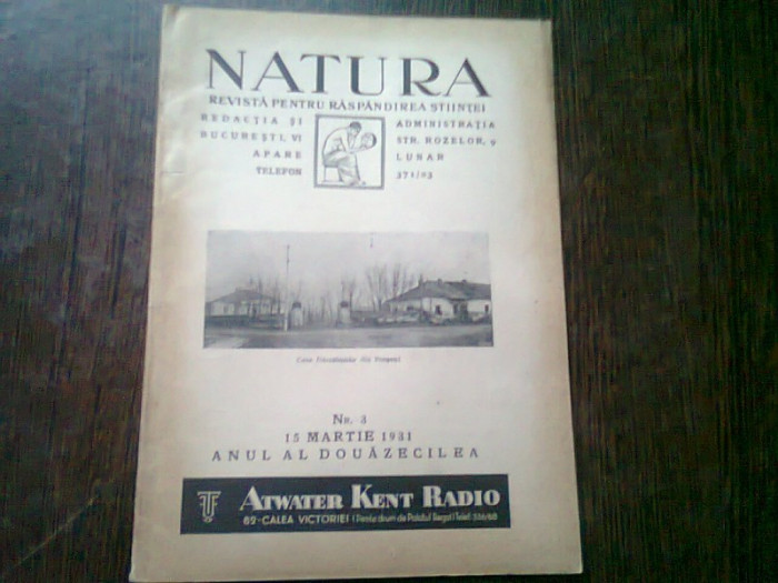 REVISTA NATURA NR.3/1931