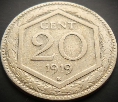 Moneda istorica 20 CENT / CENTI - ITALIA, anul 1919 * cod 4313 foto