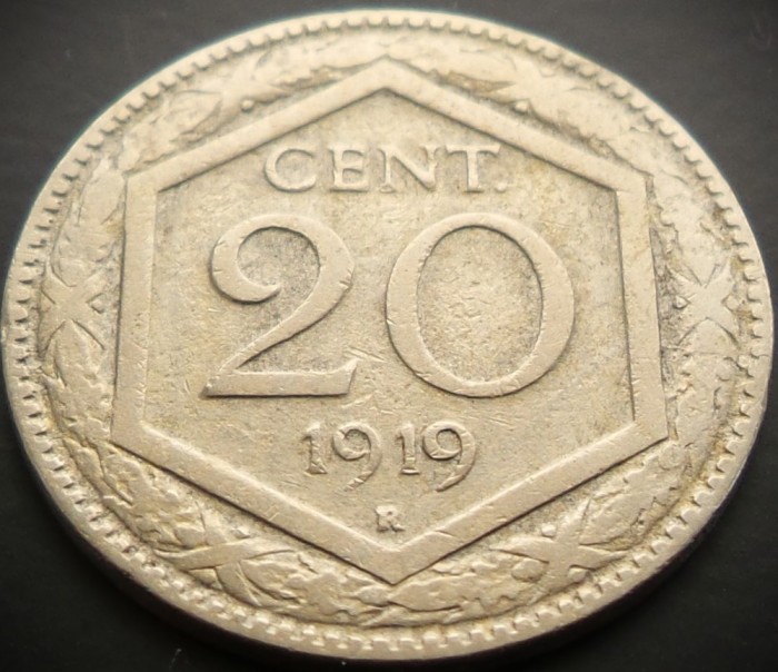 Moneda istorica 20 CENT / CENTI - ITALIA, anul 1919 * cod 4313