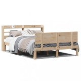 VidaXL Cadru de pat cu tăblie, 140x190 cm, lemn masiv pin 3306819