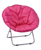 Cumpara ieftin Fotoliu terasa, gradina pliabil fier gri textil roz 77 x 75 x 74,5 cm
