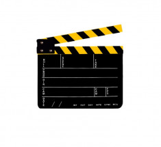 Clacheta Black-Yellow2 clapperboard din plexiglas pentru studio de filmare foto
