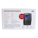 UPS PNI SafePC E650VA, putere 390W, 1.8A, iesire 2 x 230V, ecran LCD acumulator 7.2A inclus