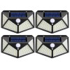 Set 4 Lampi Solare cu Panou si Acumulator Calitate cu 100 Led / Lumina Alba si 270 Grade Raza Senzor de Miscare