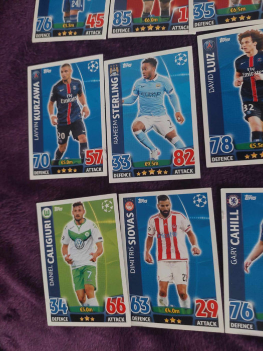 Lot Fotbal/fotbalisti UEFA-CAMPIONS LEAGUE-topps MATCH ATTAX Trading CARD GAME