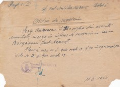 AMS @ - ORDIN DE SERVICI, BATALIONUL 1 REGIMENTUL 8 VANATORI, ANUL 1944, stampila frumoasa