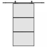 Cumpara ieftin Usa glisanta cu set de feronerie neagra sticla securizata