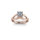 Inel Logodna Aur Roze 14k Zirconiu - Elegant, Modern - Bijuterii Inele Femei