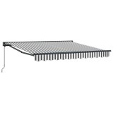 vidaXL Cortina Retractabilă Manual Antracit și Alb 350 x 250 cm 3330247