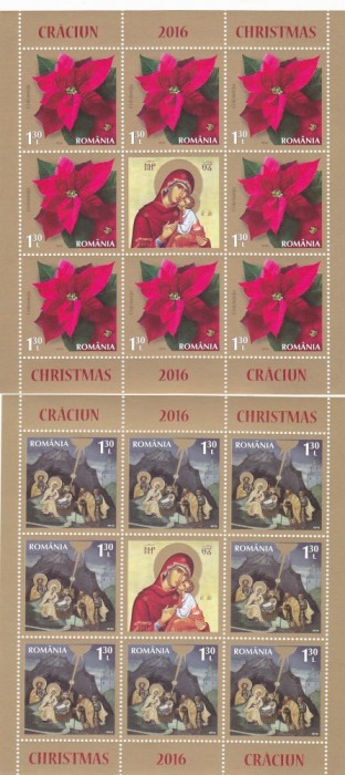 CRACIUN ,MINICOLI 2016,MNH **, ROMANIA .