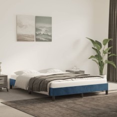 vidaXL Cadru de pat fără saltea, albastru &icirc;nchis, 140x190 cm, catifea