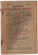 Revista Fundatiilor Regale 1 nov/1946 Arghezi G. Calinescu F. Aderca G. Bogza