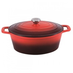 Oală din fontă emailată cu capac, 7.7L &ndash; Carl Schmidt Sohn 075248, roșie, tip roaster, cuptor/inducție, 36x27.8 cm