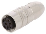 Mufă M16 Mamă Lipire pe Cablu 8 PIN 5A 60V Drept