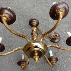 Candelabru antic cu 6 brate in stilul francez Empire din bronz masiv