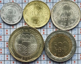 A041 Columbia set 5 monede 50, 100, 200, 500, 1000 Pesos 2016 - 2018 UNC, America Centrala si de Sud