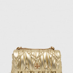 Tory Burch poseta de piele culoarea auriu