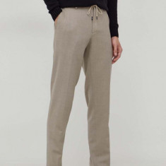 Michael Kors pantaloni de lana culoarea bej, drept