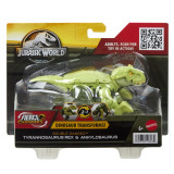 Cumpara ieftin Jurassic World - Fierce Changers Double Danger Dinozaur Transformabil Tyrannosaurus Rex si Ankylosaurus Verde