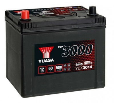 Baterie Yuasa 12V 60AH/500A YBX3000 SMF (L+ Standard) 232x173x225 B00 (pornire) foto