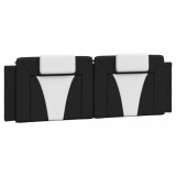 Cumpara ieftin Perna pentru tablie pat, Viana, negru si alb, 160cm, piele artificiala