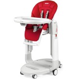 Scaun de masa 3in1 pentru bebelusi Peg Perego Tatamia Follow Me, 0-15 Kg, Fragola, Visiniu