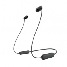 Casti In-Ear Sony WI-C100B, Wireless, Bluetooth, IPX4, Microfon, Fast pair, Autonomie 25 ore, Negru - RESIGILAT