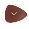Ceas de perete GH23089, analog, forma asimetrica, metal + MDF, maro + auriu, 40 x 32 cm