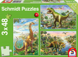Puzzle 3x48 piese Dinosaur Adventures, Schmidt