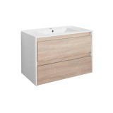 Dulap de bază Porto 80 cu lavoar alb-stejar sonoma
