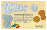 1499 - King CAROL I, COINS Gold &amp; Silver, Romania - old postcard - unused, Necirculata, Printata