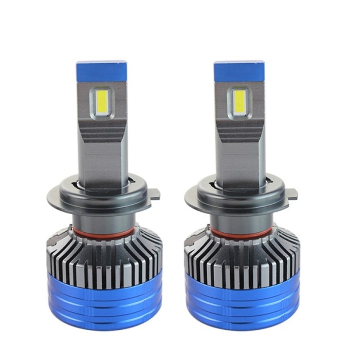 Set 2 LED-uri Auto Techstar&reg; K11, H7, 55w, 8000 Lumeni, 6500K, AUTO, 12-24 Volti, CSP, Canbus, Miez Cupru, Radiator Aluminiu