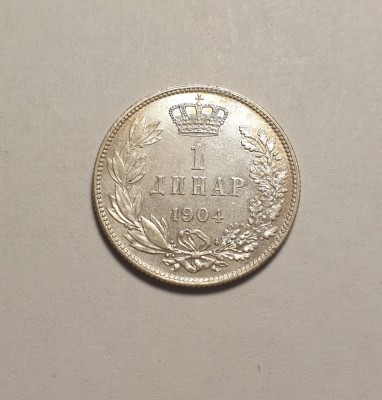 Serbia 1 Dinar 1904 Aunc Unc foto