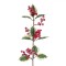 Crenguță Decorativă Crăciun, V&acirc;sc, Frunze Verzi, Fructe Roșii Ninse, 65cm, Plastic