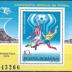 ROMÂNIA 1978 - LP 955 - CAMPIONATUL MONDIAL DE FOTBAL DIN ARGENTINA - COLIȚĂ MNH