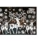 Autocolant pentru fereastra cu motiv Craciun Yisscen, 50 x 70 cm, alb, negru